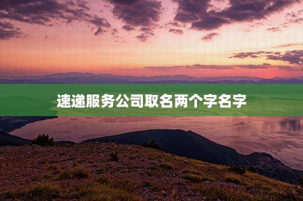 速递服务公司取名两个字名字