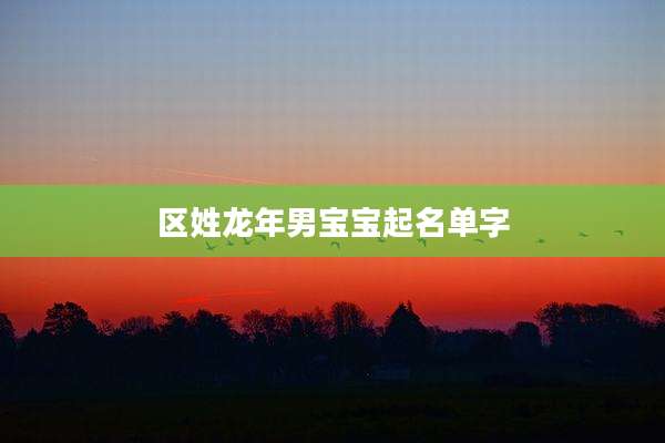 区姓龙年男宝宝起名单字