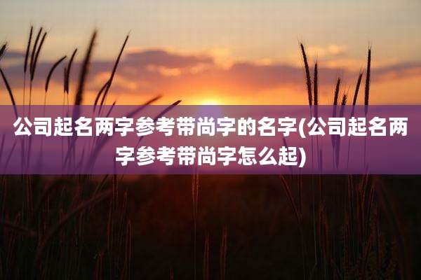 公司起名两字参考带尚字的名字(公司起名两字参考带尚字怎么起)