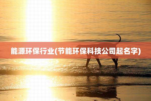 能源环保行业(节能环保科技公司起名字)