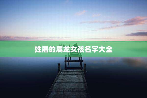 姓屠的属龙女孩名字大全