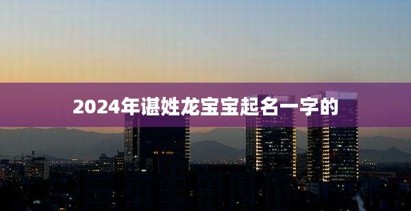 2024年谌姓龙宝宝起名一字的