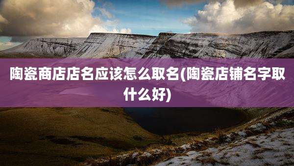 陶瓷商店店名应该怎么取名(陶瓷店铺名字取什么好)