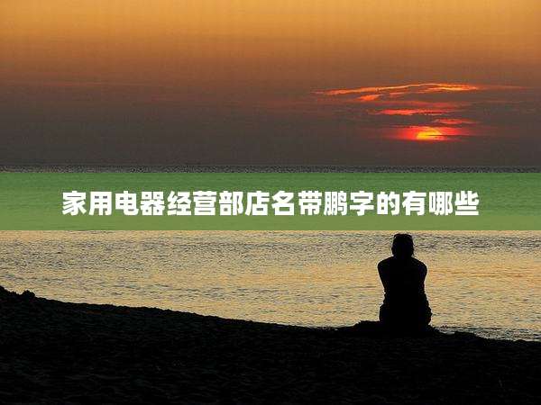 家用电器经营部店名带鹏字的有哪些