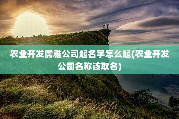 农业开发儒雅公司起名字怎么起(农业开发公司名称该取名)