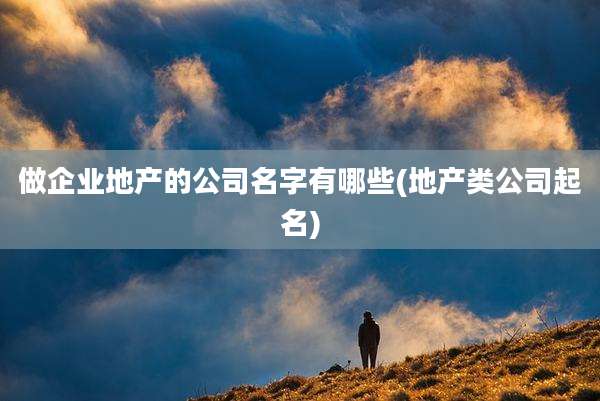 做企业地产的公司名字有哪些(地产类公司起名)