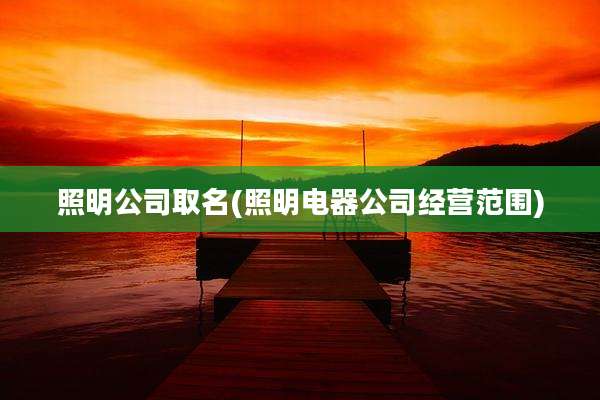 照明公司取名(照明电器公司经营范围)