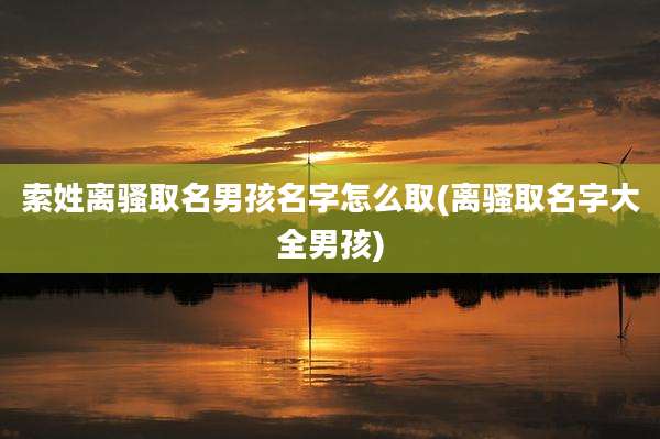 索姓离骚取名男孩名字怎么取(离骚取名字大全男孩)