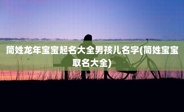 简姓龙年宝宝起名大全男孩儿名字(简姓宝宝取名大全)