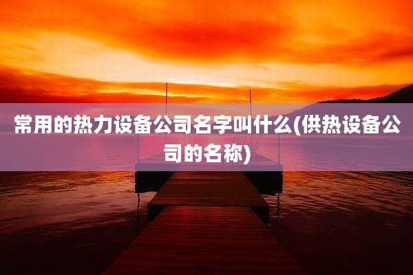 常用的热力设备公司名字叫什么(供热设备公司的名称)