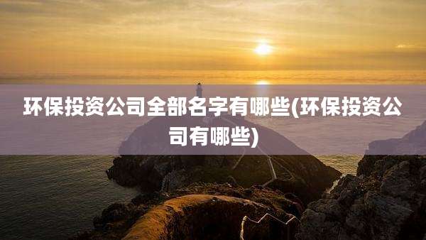 环保投资公司全部名字有哪些(环保投资公司有哪些)