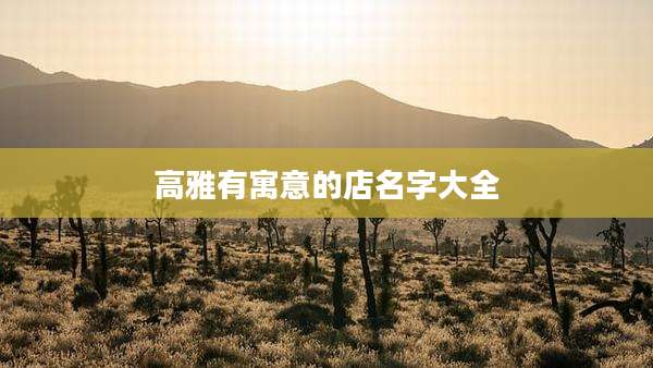 高雅有寓意的店名字大全