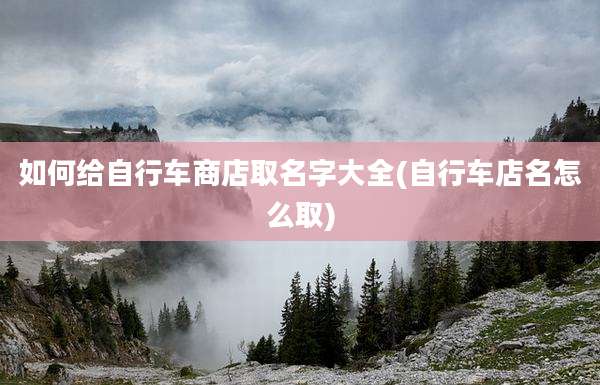 如何给自行车商店取名字大全(自行车店名怎么取)