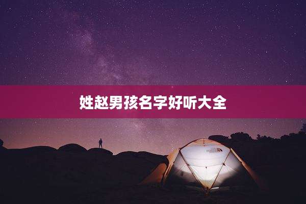 姓赵男孩名字好听大全