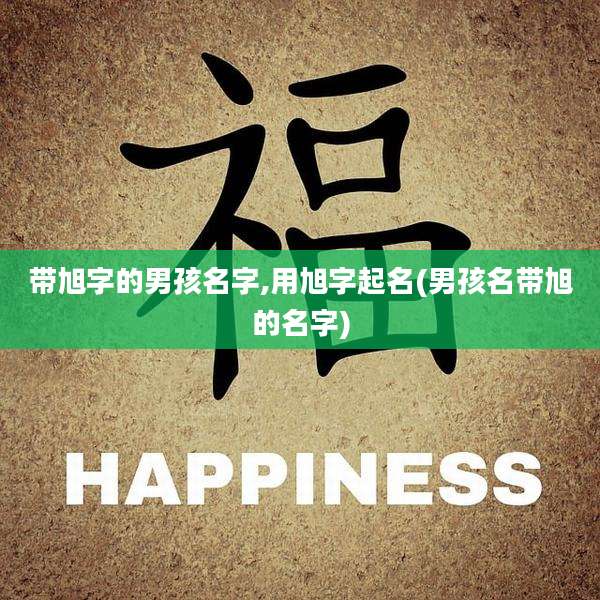 带旭字的男孩名字,用旭字起名(男孩名带旭的名字)