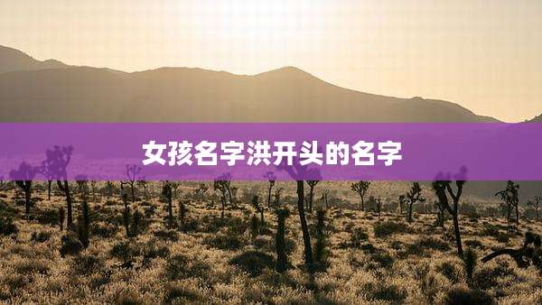 女孩名字洪开头的名字