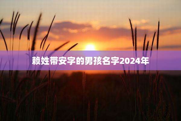 赖姓带安字的男孩名字2024年