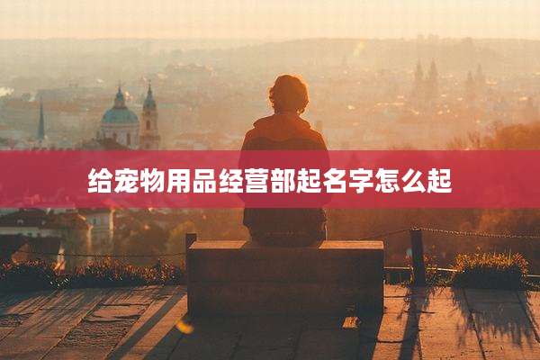 给宠物用品经营部起名字怎么起