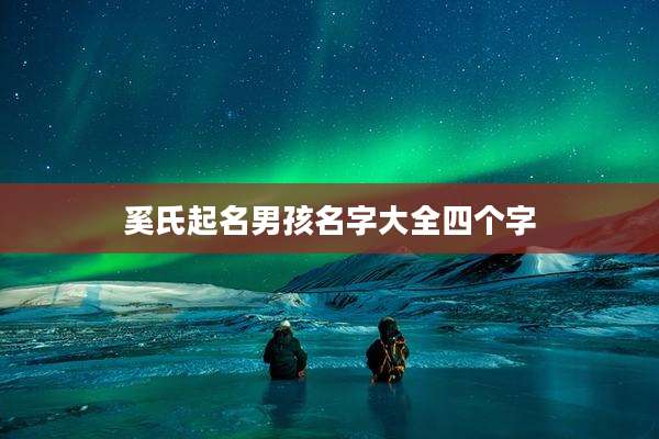 奚氏起名男孩名字大全四个字