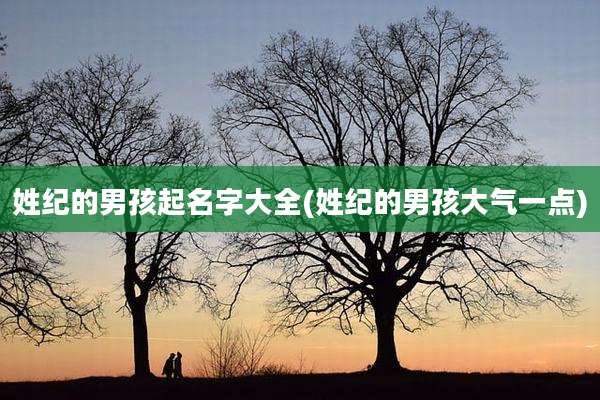 姓纪的男孩起名字大全(姓纪的男孩大气一点)