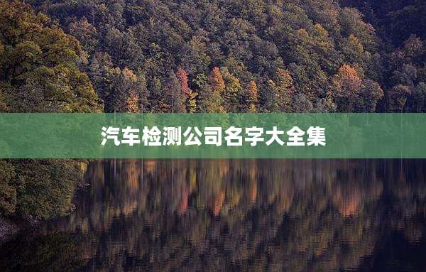 汽车检测公司名字大全集