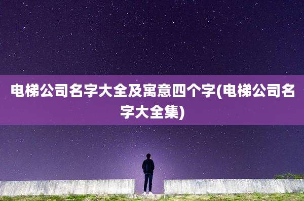 电梯公司名字大全及寓意四个字(电梯公司名字大全集)