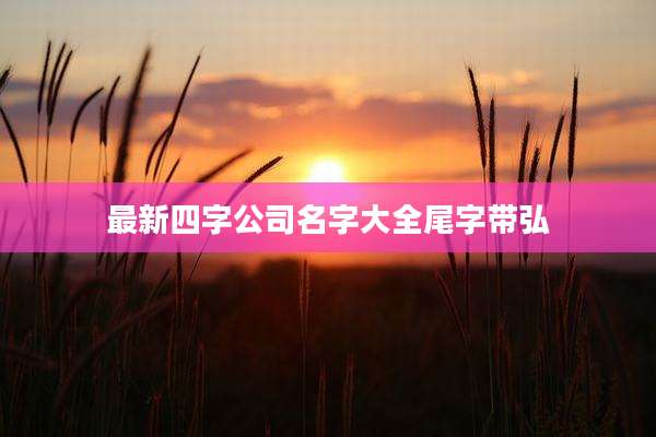 最新四字公司名字大全尾字带弘