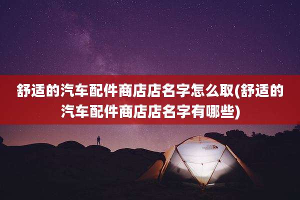 舒适的汽车配件商店店名字怎么取(舒适的汽车配件商店店名字有哪些)