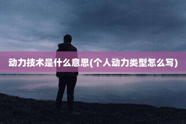 动力技术是什么意思(个人动力类型怎么写)
