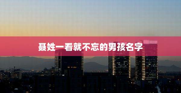 聂姓一看就不忘的男孩名字