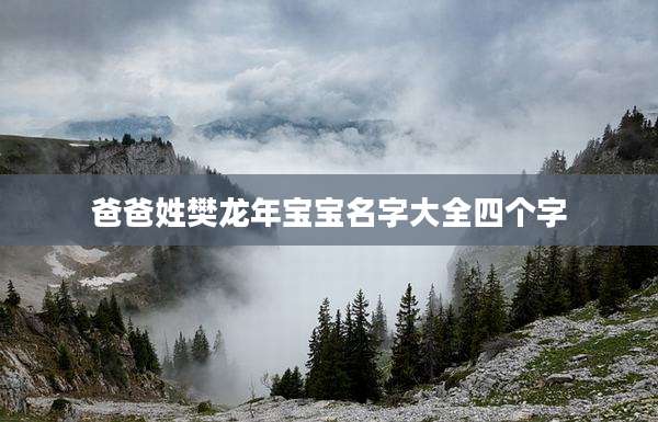 爸爸姓樊龙年宝宝名字大全四个字