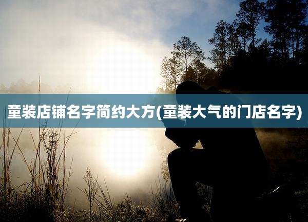 童装店铺名字简约大方(童装大气的门店名字)