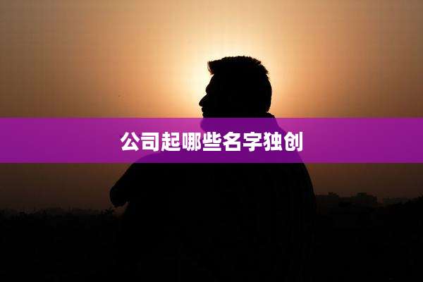 公司起哪些名字独创