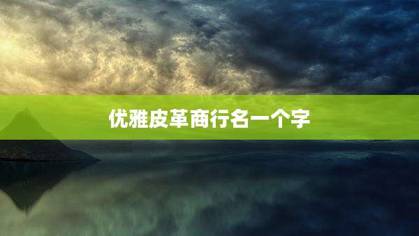 优雅皮革商行名一个字