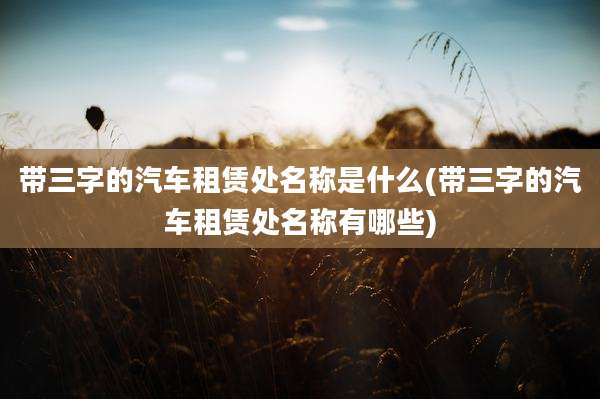 带三字的汽车租赁处名称是什么(带三字的汽车租赁处名称有哪些)