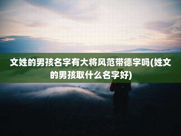 文姓的男孩名字有大将风范带德字吗(姓文的男孩取什么名字好)