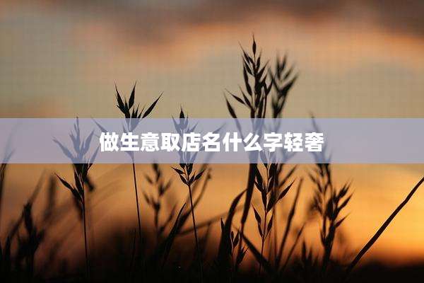 做生意取店名什么字轻奢
