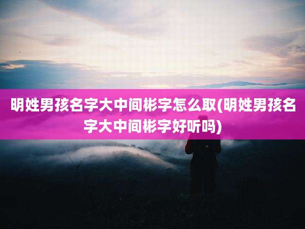 明姓男孩名字大中间彬字怎么取(明姓男孩名字大中间彬字好听吗)