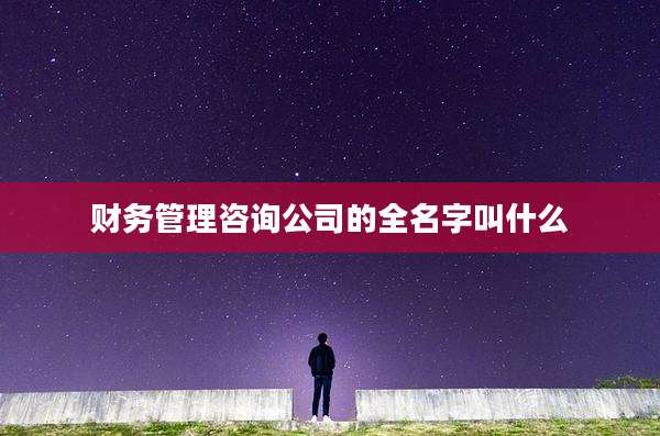 财务管理咨询公司的全名字叫什么