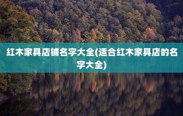 红木家具店铺名字大全(适合红木家具店的名字大全)