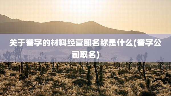 关于誉字的材料经营部名称是什么(誉字公司取名)