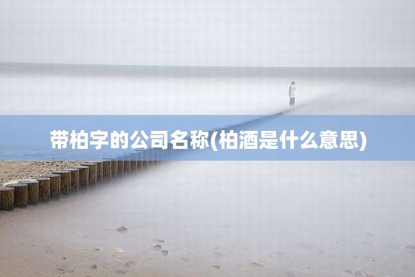 带柏字的公司名称(柏酒是什么意思)