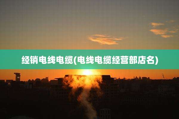经销电线电缆(电线电缆经营部店名)
