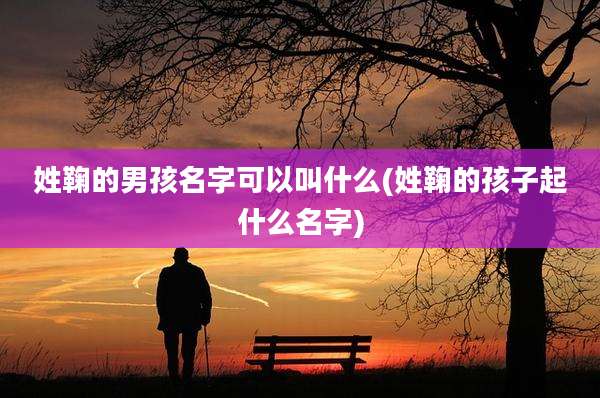 姓鞠的男孩名字可以叫什么(姓鞠的孩子起什么名字)