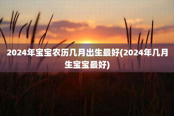 2024年宝宝农历几月出生最好(2024年几月生宝宝最好)