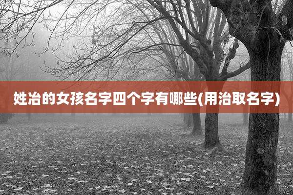 姓冶的女孩名字四个字有哪些(用治取名字)