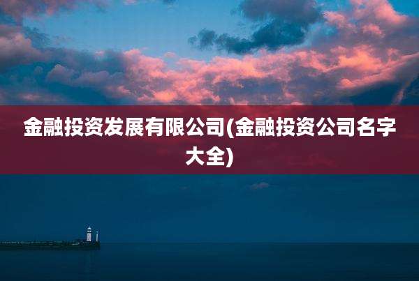 金融投资发展有限公司(金融投资公司名字大全)