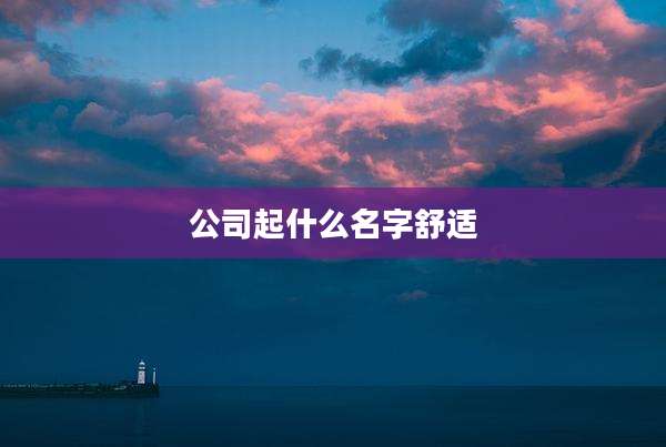 公司起什么名字舒适
