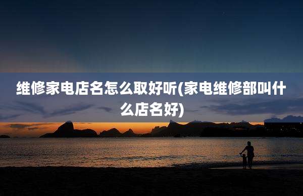维修家电店名怎么取好听(家电维修部叫什么店名好)