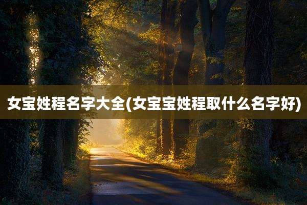 女宝姓程名字大全(女宝宝姓程取什么名字好)